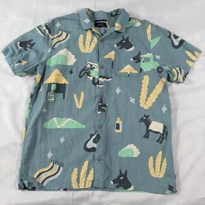 Roark Adventure Button Up Shirt XL Mens Desert Print Western Surf Skate Street